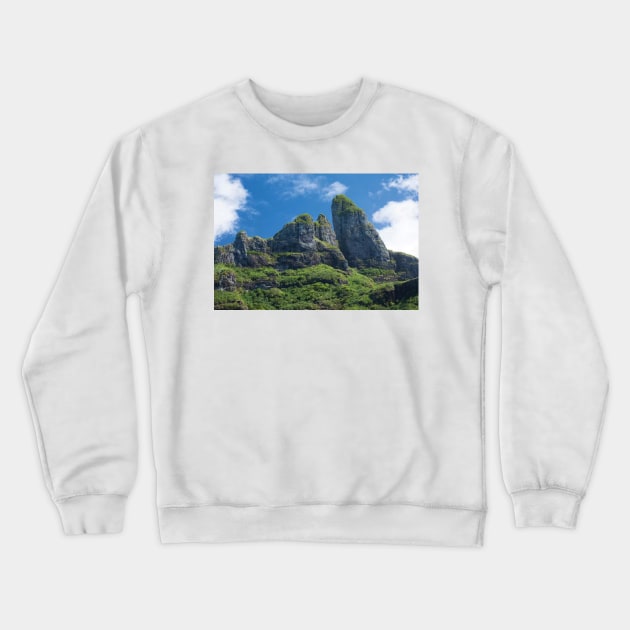 Clouds Over Mountain Peaks Bora Bora Society Islands Crewneck Sweatshirt by TaivalkonAriel